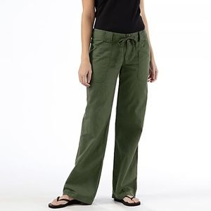 Patagonia linen cargo pants sz 2 olive green